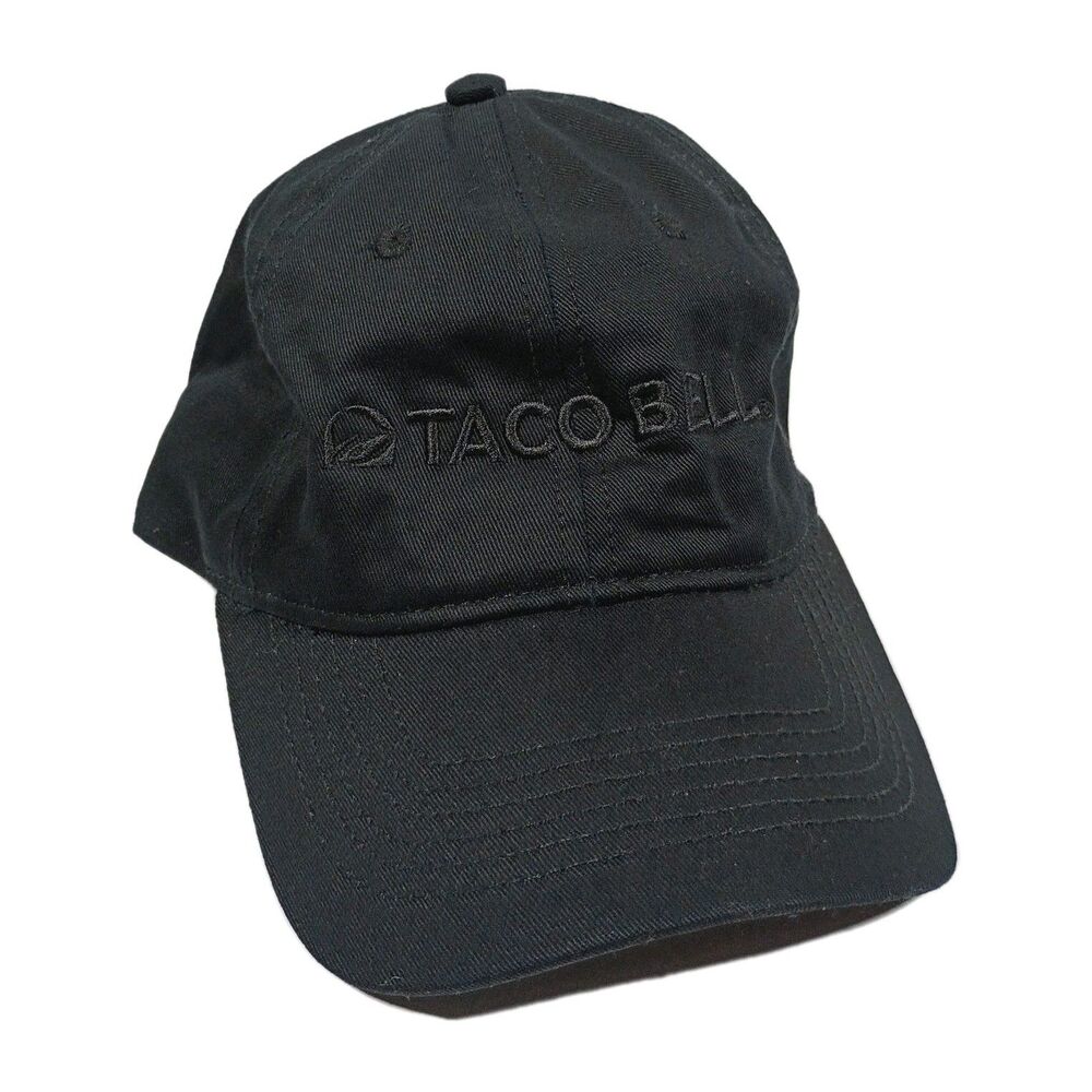Taco Bell Employee Uniform Cap Hat  Strapback Black on Black Out Embroidered